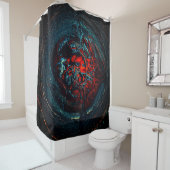 Ocean Inferno Rotes Glow Duschvorhang (Beispiel)
