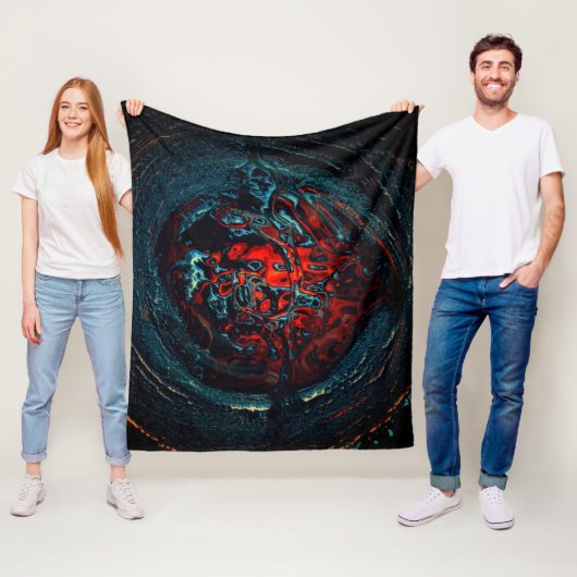 Ocean Inferno Rotes Glow Fleecedecke (Beispiel)