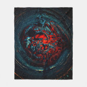 Ocean Inferno Rotes Glow Fleecedecke (Vorderseite)