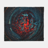Ocean Inferno Rotes Glow Fleecedecke (Vorderseite (Horizontal))