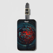 Ocean Inferno Rotes Glow Gepäckanhänger (Vorderseite Vertikal)