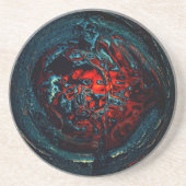 Ocean Inferno Rotes Glow Getränkeuntersetzer (Vorne)
