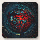 Ocean Inferno Rotes Glow Getränkeuntersetzer (Vorderseite)