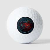 Ocean Inferno Rotes Glow Golfball (Vorderseite)