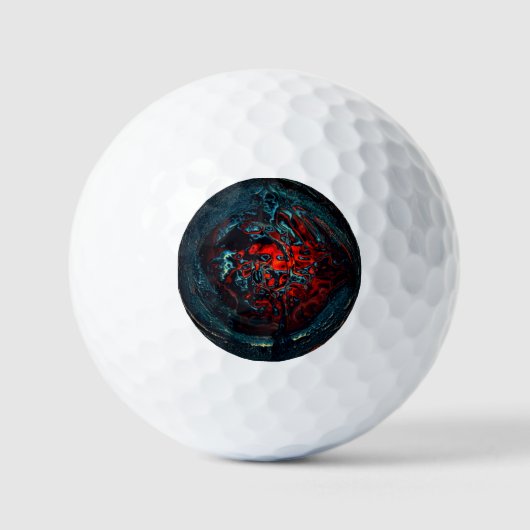 Ocean Inferno Rotes Glow Golfball (Vorderseite)