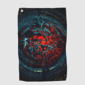 Ocean Inferno Rotes Glow Golfhandtuch (Vorderseite)