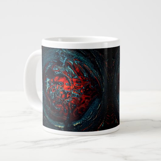 Ocean Inferno Rotes Glow Jumbo-Tasse (Vorderseite Links)