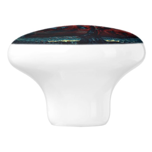 Ocean Inferno Rotes Glow Keramikknauf (Seitenansicht)