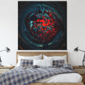 Ocean Inferno Rotes Glow Leinwanddruck (Insitu (Schlafzimmer))