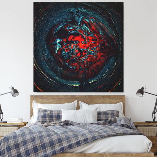 Ocean Inferno Rotes Glow Leinwanddruck (Insitu (Schlafzimmer))