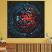 Ocean Inferno Rotes Glow Leinwanddruck (Insitu (Wohnzimmer))