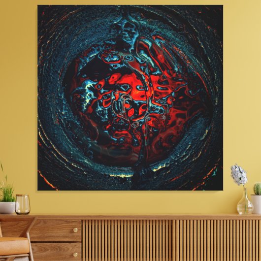 Ocean Inferno Rotes Glow Leinwanddruck (Insitu (Wohnzimmer))