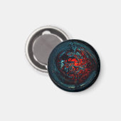 Ocean Inferno Rotes Glow Magnet (Vorderseite/Rückseite)