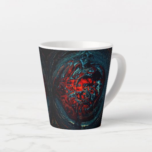 Ocean Inferno Rotes Glow Milchtasse (Rechte Ecke)