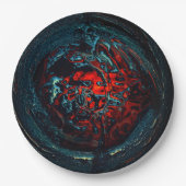 Ocean Inferno Rotes Glow Pappteller (Vorderseite)