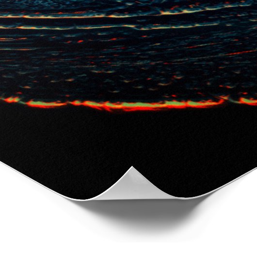 Ocean Inferno Rotes Glow Poster (Ecke)