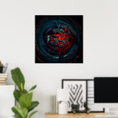 Ocean Inferno Rotes Glow Poster (Heimbüro)