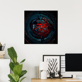 Ocean Inferno Rotes Glow Poster