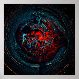 Ocean Inferno Rotes Glow Poster