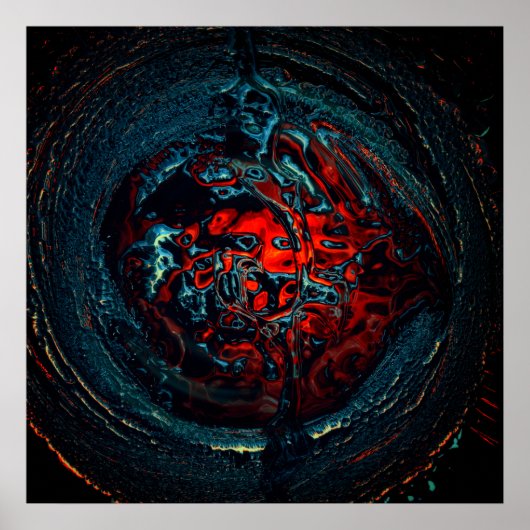 Ocean Inferno Rotes Glow Poster (Vorne)