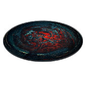 Ocean Inferno Rotes Glow Schneidebrett (Ecke)