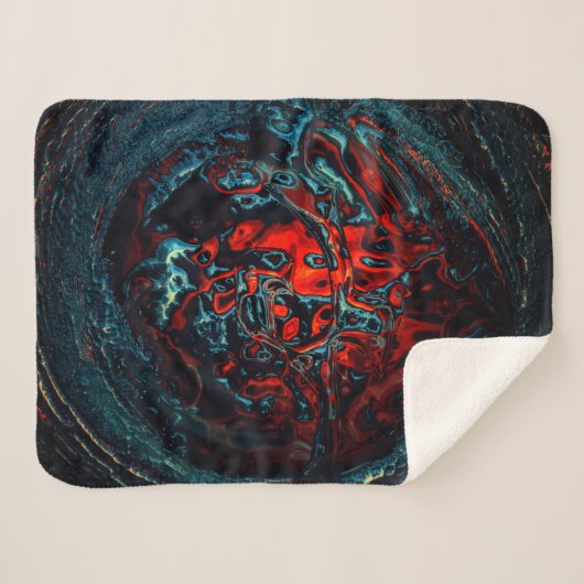 Ocean Inferno Rotes Glow Sherpadecke (Vorderseite (Horizontal))