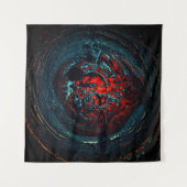 Ocean Inferno Rotes Glow Wandteppich (Vorderseite)