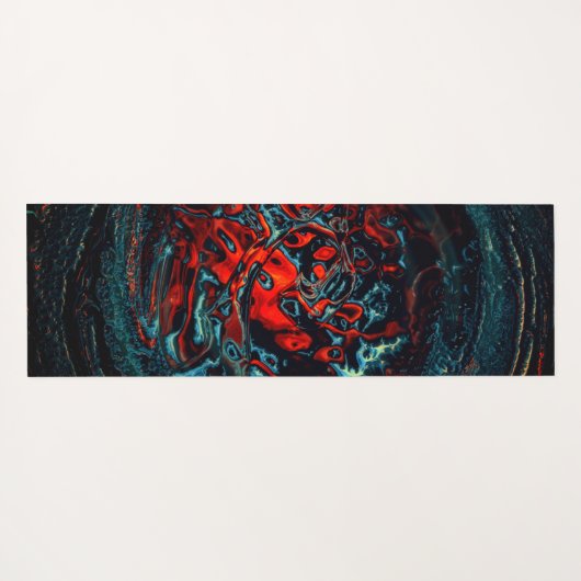 Ocean Inferno Rotes Glow Yogamatte (Rückseite (Horizontal))