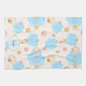 Ocean Inspiriert Paw Print Pattern mit Seepferden Geschirrtuch (Horizontal)