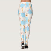 Ocean Inspiriert Paw Print Pattern mit Seepferden  Leggings (Rückseite)