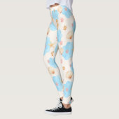 Ocean Inspiriert Paw Print Pattern mit Seepferden  Leggings (Links)