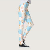 Ocean Inspiriert Paw Print Pattern mit Seepferden  Leggings (Rechts)