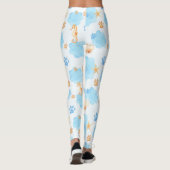 Ocean Inspiriert Paw Print Pattern mit Seepferden Leggings (Rückseite)