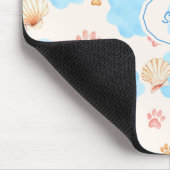 Ocean Inspiriert Paw Print Pattern mit Seepferden Mousepad (Ecke)