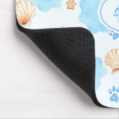 Ocean Inspiriert Paw Print Pattern mit Seepferden Mousepad (Ecke)