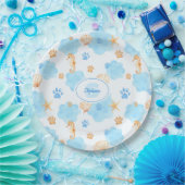 Ocean Inspiriert Paw Print Pattern mit Seepferden Pappteller (Party)