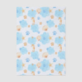 Ocean Inspiriert Paw Print Pattern mit Seepferden Seidenpapier (Vorderseite)