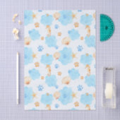 Ocean Inspiriert Paw Print Pattern mit Seepferden Seidenpapier (Handwerk)