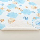 Ocean Inspiriert Paw Print Pattern mit Seepferden Sherpadecke (3/4)