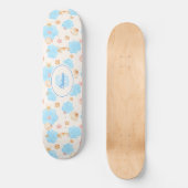 Ocean Inspiriert Paw Print Pattern mit Seepferden  Skateboard (Vorderseite)