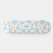 Ocean Inspiriert Paw Print Pattern mit Seepferden  Skateboard (Horizontal)