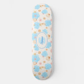 Ocean Inspiriert Paw Print Pattern mit Seepferden  Skateboard (Vorderseite)