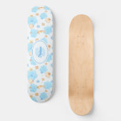 Ocean Inspiriert Paw Print Pattern mit Seepferden Skateboard (Vorderseite)