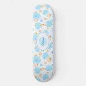 Ocean Inspiriert Paw Print Pattern mit Seepferden Skateboard (Vorderseite)