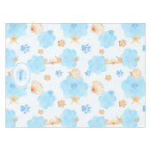 Ocean Inspiriert Paw Print Pattern mit Seepferden Tischdecke (Vorderseite (Horizontal))