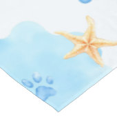 Ocean Inspiriert Paw Print Pattern mit Seepferden Tischdecke (Schrägansicht)