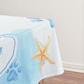 Ocean Inspiriert Paw Print Pattern mit Seepferden Tischdecke (Beispiel)