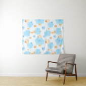 Ocean Inspiriert Paw Print Pattern mit Seepferden Wandteppich (Beispiel (Horizontal))