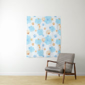 Ocean Inspiriert Paw Print Pattern mit Seepferden Wandteppich (Beispiel)