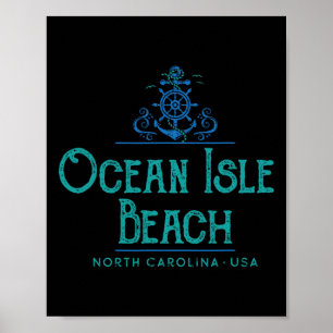 Ocean Isle Beach North Carolina Nautisches Design Poster